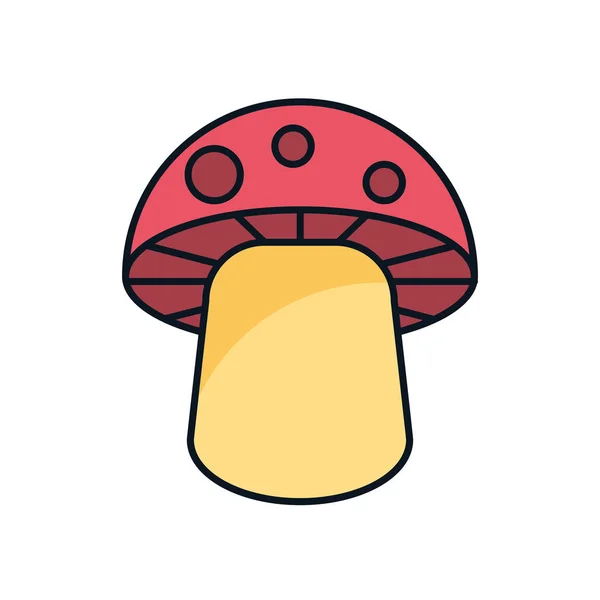 Cute fungus plant isolated icon — 스톡 벡터