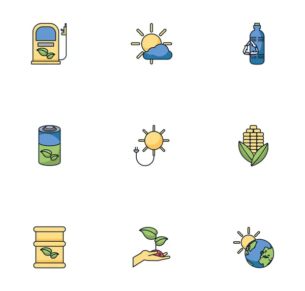 Pacote de ícones de ambiente conjunto —  Vetores de Stock