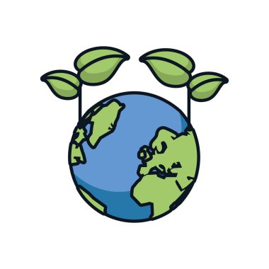 Yapraklarla kaplı dünya gezegeni.