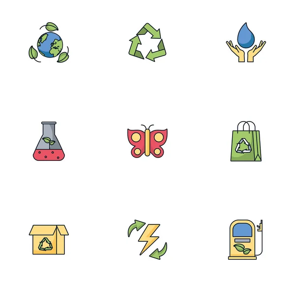 Pacote de ícones de ambiente conjunto —  Vetores de Stock