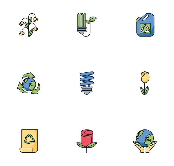 Pacote de ícones de ambiente conjunto —  Vetores de Stock