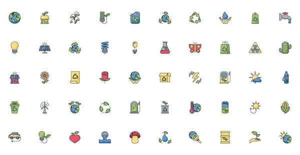 Paquet d'icônes ensemble de l'environnement — Image vectorielle