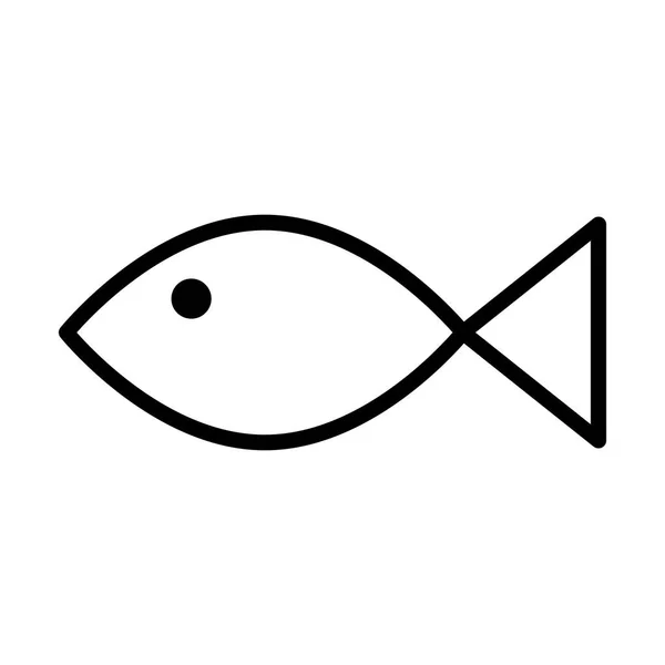 Cute fish animal line style icon — Stock Vector