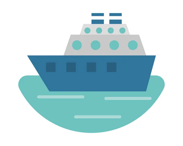 Fartyg båt i havet ikonen — Stock vektor