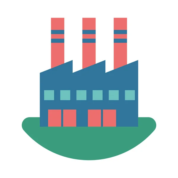 Factory plant building isolated icon — 스톡 벡터