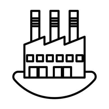 Fabrika binası simgesi izole edildi