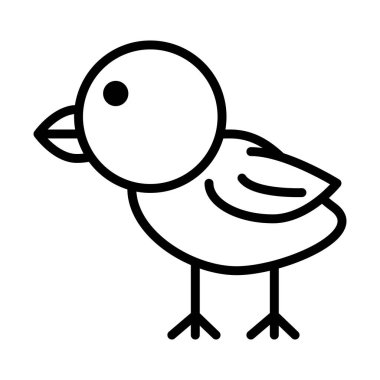 Şirin küçük piliç çizgisi simgesi