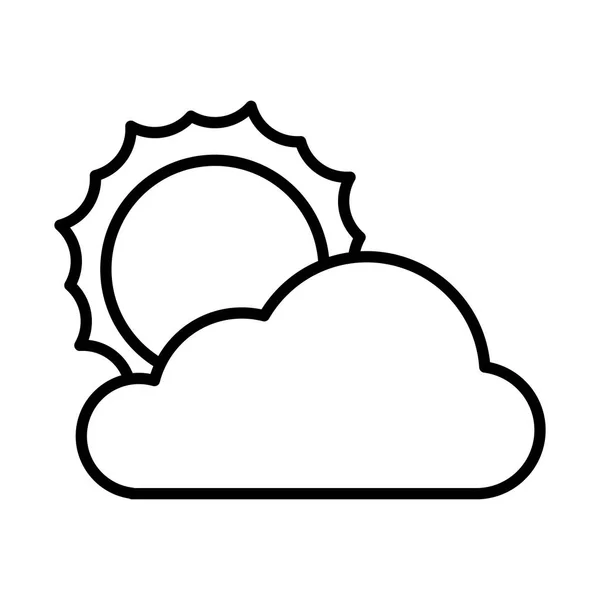 Wolke mit Sonne isoliert Symbol — Stockvektor