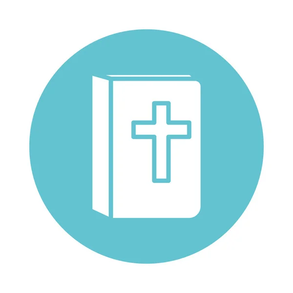 Religious bible book block style icon — Stock Vector