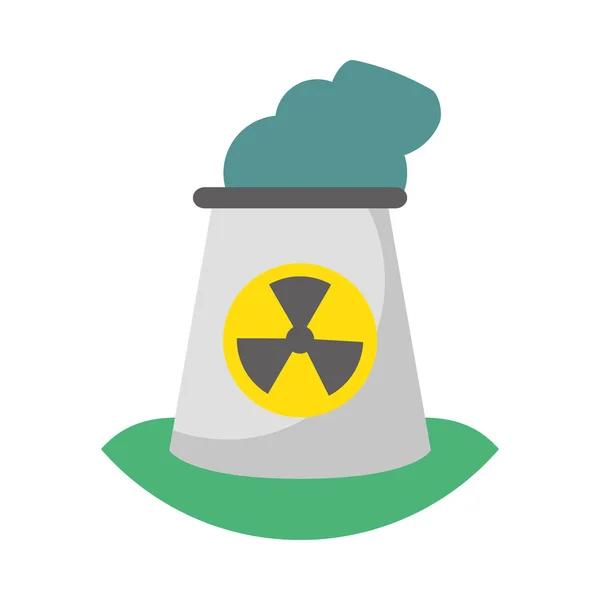 Ícone isolado chaminé central nuclear — Vetor de Stock
