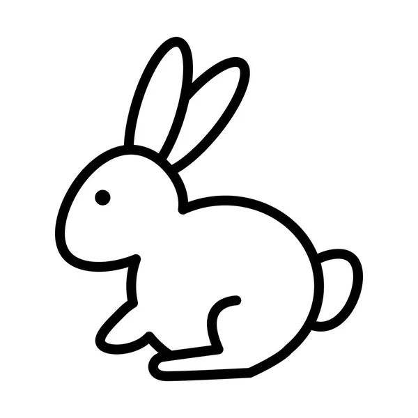 Lindo conejo poco estilo de línea de Pascua — Vector de stock