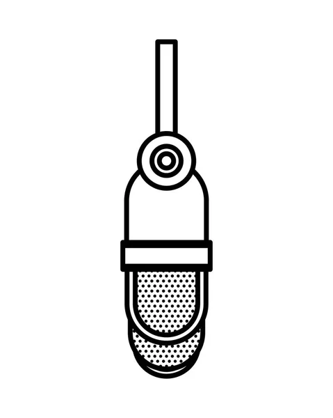 Radio microphone rétro icône suspendue — Image vectorielle