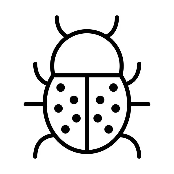 Mignon coccinelle printemps insecte ligne style — Image vectorielle