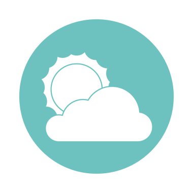 güneş izole simgesi ile bulut