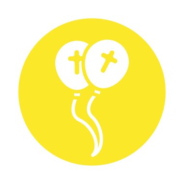 balonlar helyum ile kesişen dini blok simgesi