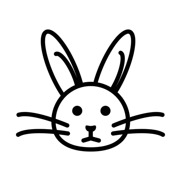 Lindo poco conejo cabeza Pascua línea estilo — Vector de stock