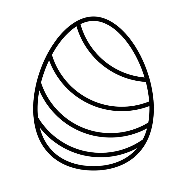 Easter egg painted with stripes line style — Stock Vector