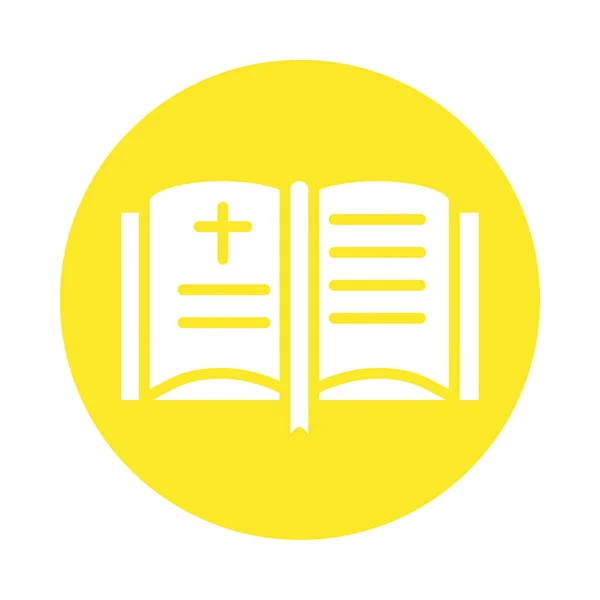 Bibbia religiosa libro blocco stile icona — Vettoriale Stock