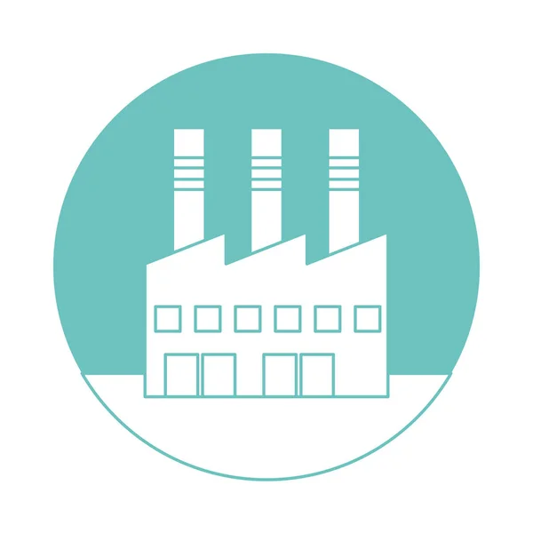 Factory plant building isolated icon — 스톡 벡터