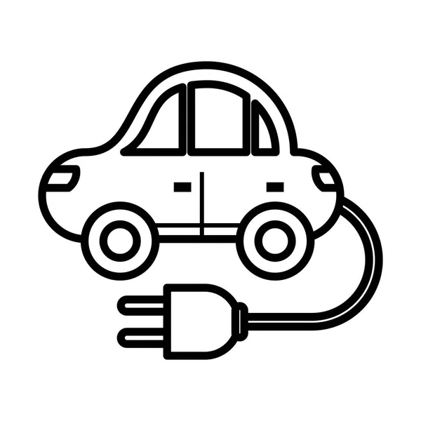 Экологический автомобиль с соединительным кабелем — стоковый вектор
