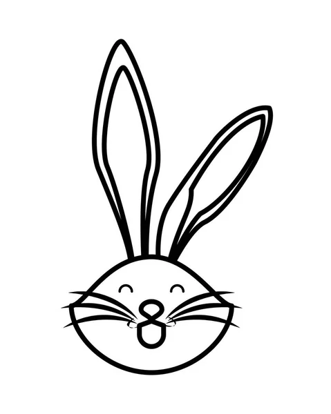 Cute rabbit easter head character — Stock Vector