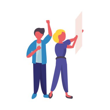 Protesto pankartlı aktivistler