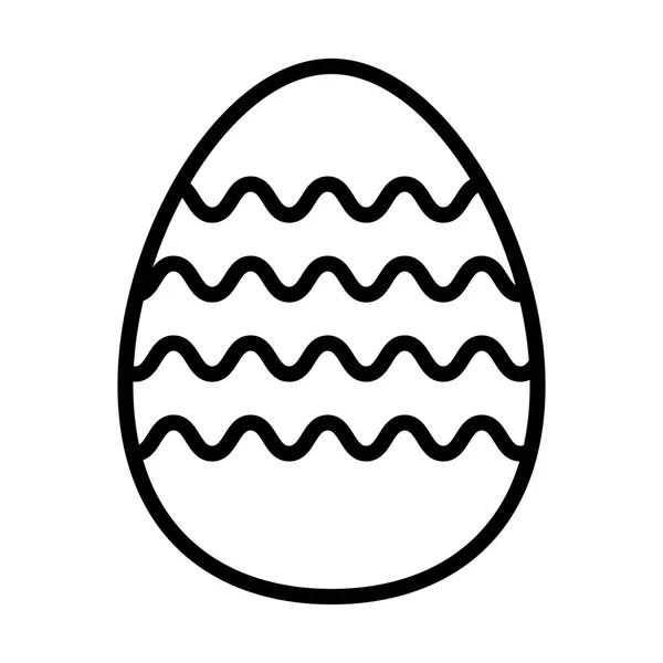 Huevo de Pascua pintado con rayas de ondas estilo de línea — Vector de stock