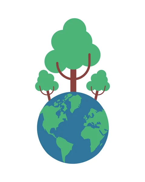 World planet earth with trees forest — Stock Vector