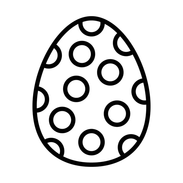 Easter egg painted dotted line style — Stock Vector