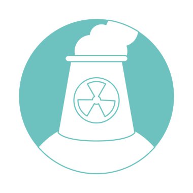 Nükleer santral bacası izole edilmiş simge