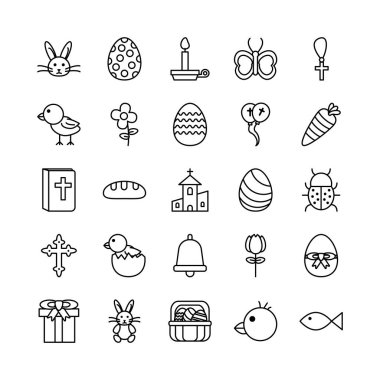 Paskalya ayarı simgelerinin demeti