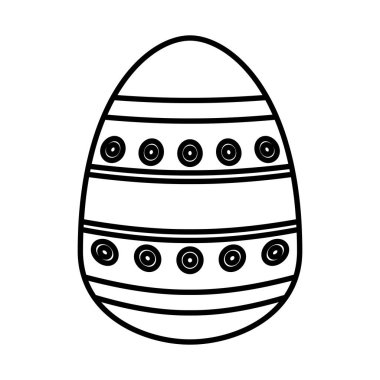 easter egg painted with bars and points flat style