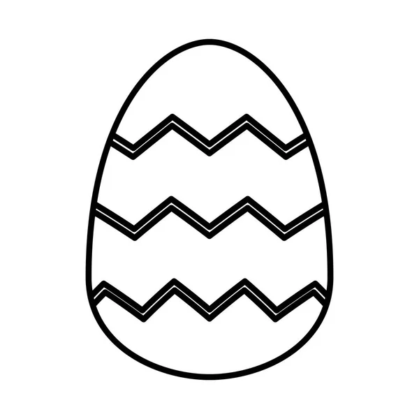 Huevo de Pascua pintado con líneas geométricas de estilo plano — Vector de stock