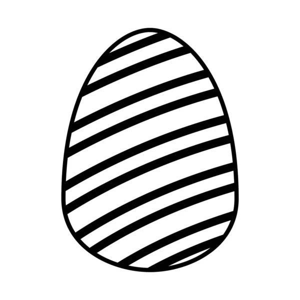 Huevo de Pascua pintado con rayas de estilo plano — Archivo Imágenes Vectoriales