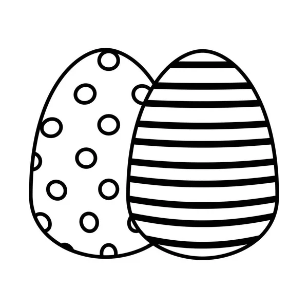 Par huevos de Pascua pintado icono — Vector de stock