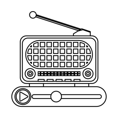 ortam oynatıcı çubuğu olan eski radyo aygıtı