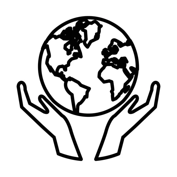 Руки зі світом планета Земля — стоковий вектор