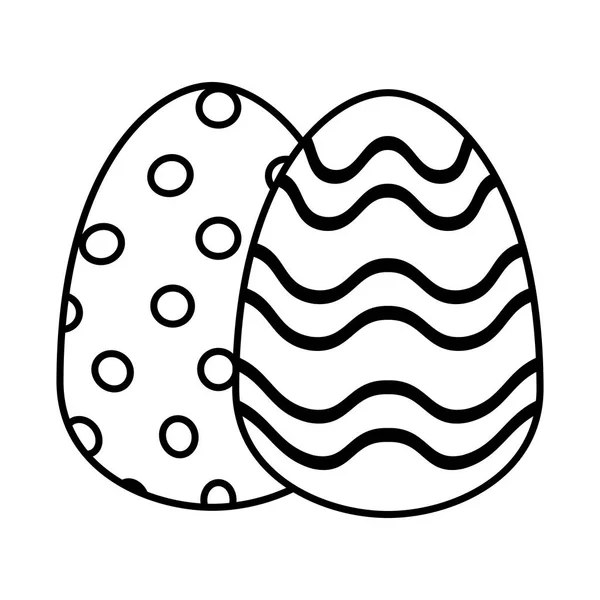 Par huevos de Pascua pintado icono — Archivo Imágenes Vectoriales