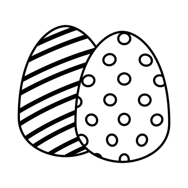 Coppia uova di Pasqua dipinte icona — Vettoriale Stock
