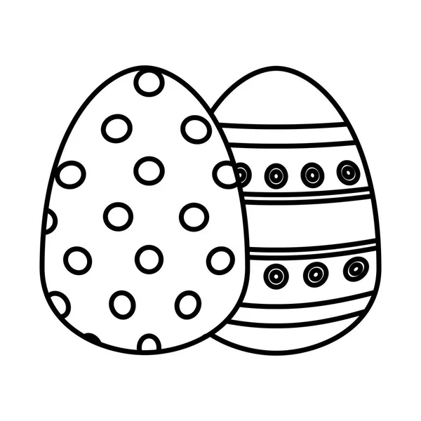 Par huevos de Pascua pintado icono — Archivo Imágenes Vectoriales