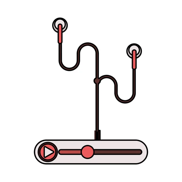 Barre de progression du lecteur multimédia avec écouteurs — Image vectorielle