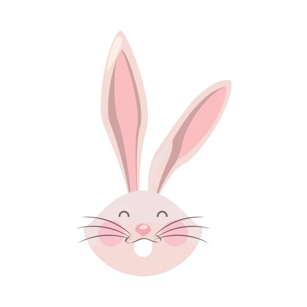 Cute rabbit easter head character — Stock Vector