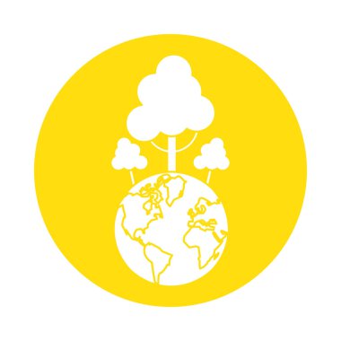 world planet earth with trees forest