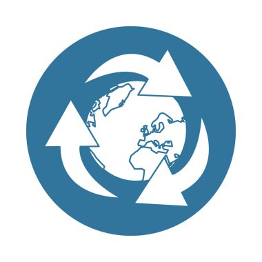 etrafında oklar ile dünya gezegeni Earth