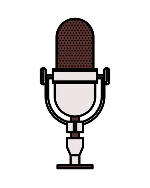 Radio micrófono retro aislado icono — Vector de stock