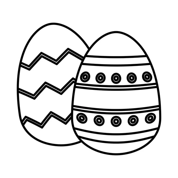 Par huevos de Pascua pintado icono — Vector de stock