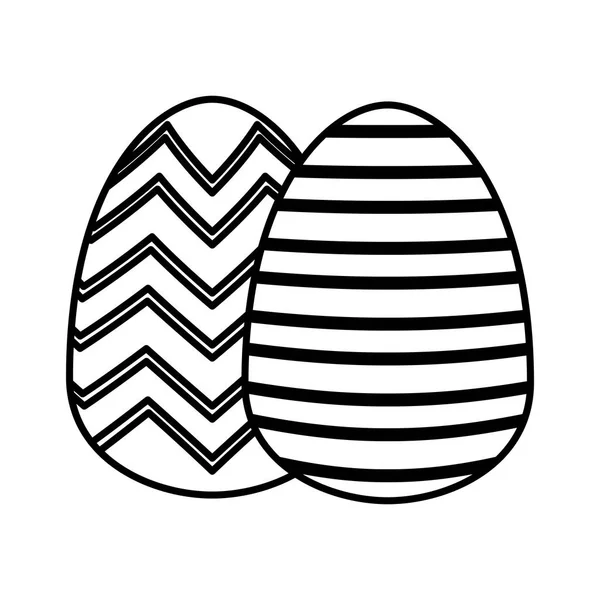 Pair easter eggs painted icon — Stock Vector