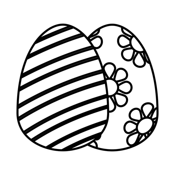 Par huevos de Pascua pintado icono — Vector de stock