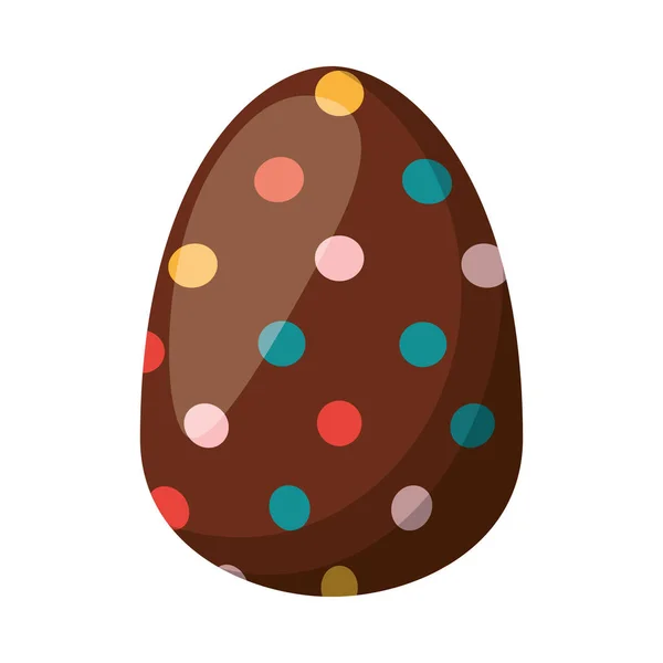 Huevo de Pascua pintado estilo plano punteado — Vector de stock