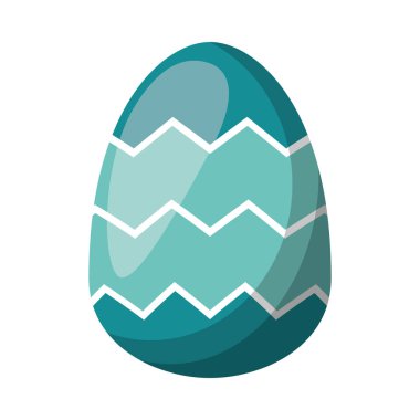 Geometrik çizgilerle boyanmış paskalya yumurtası düz stil